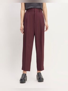 Everlane Japanese Goweave Way-High Tapered Leg Pant Burgundy Size 14 Casual